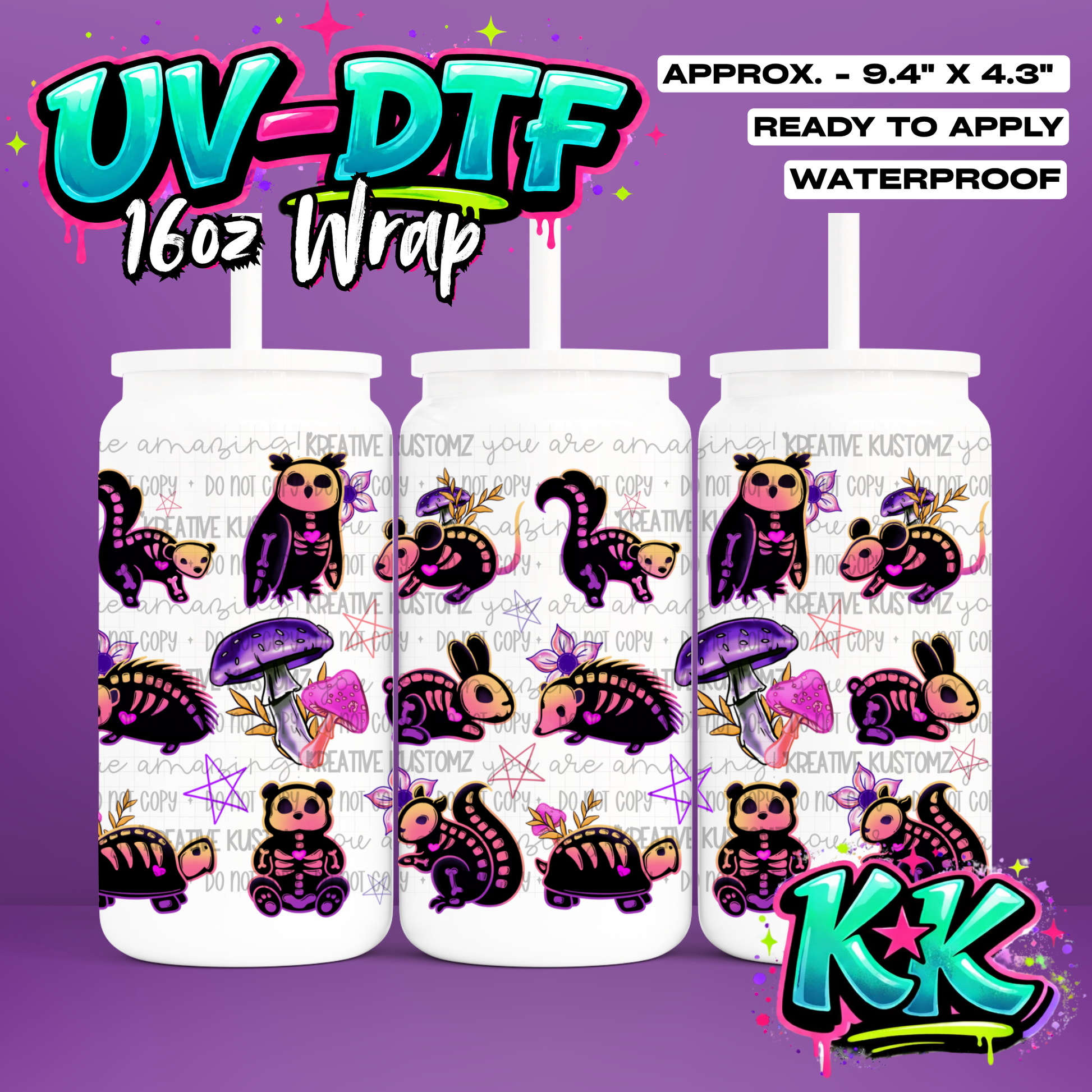 RTS | UV DTF Cup Wrap for 16oz Libbey Glass