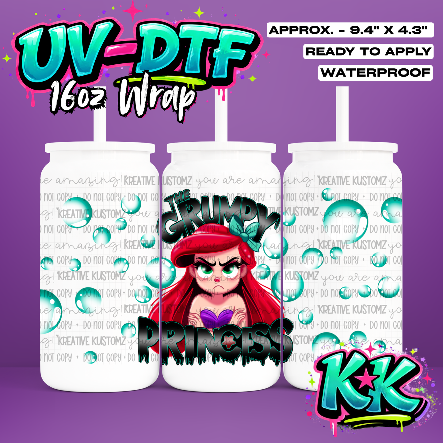 718 | UV DTF Cup Wrap for 16oz Libbey Glass
