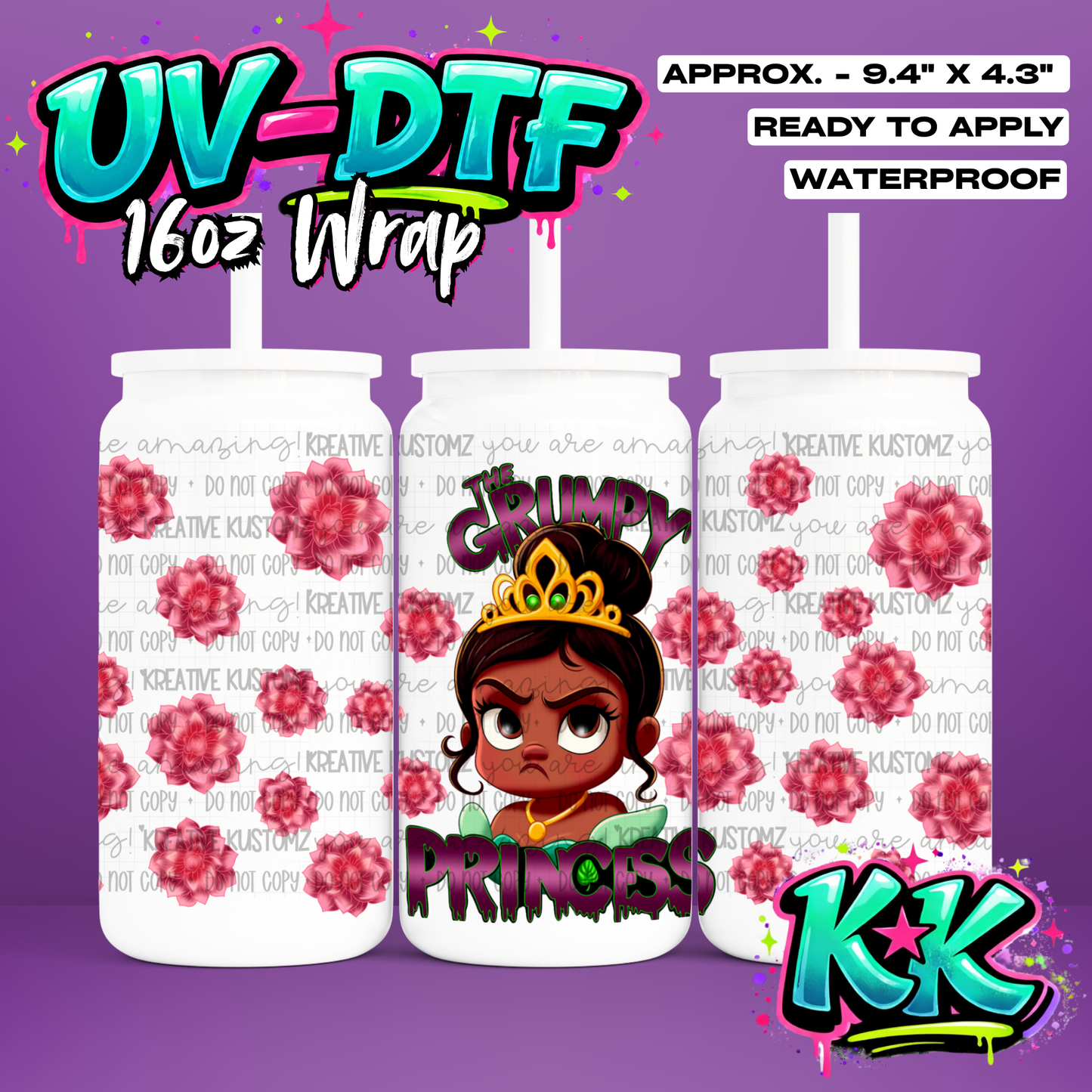 719 | UV DTF Cup Wrap for 16oz Libbey Glass