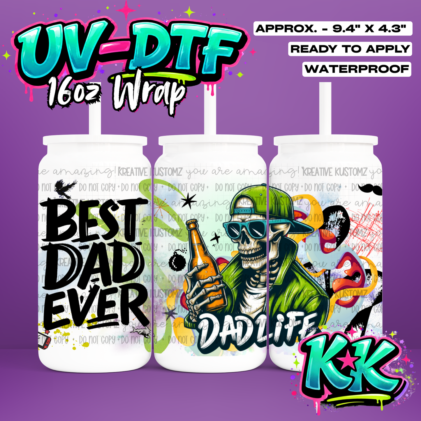 RTS | UV DTF Cup Wrap for 16oz Libbey Glass