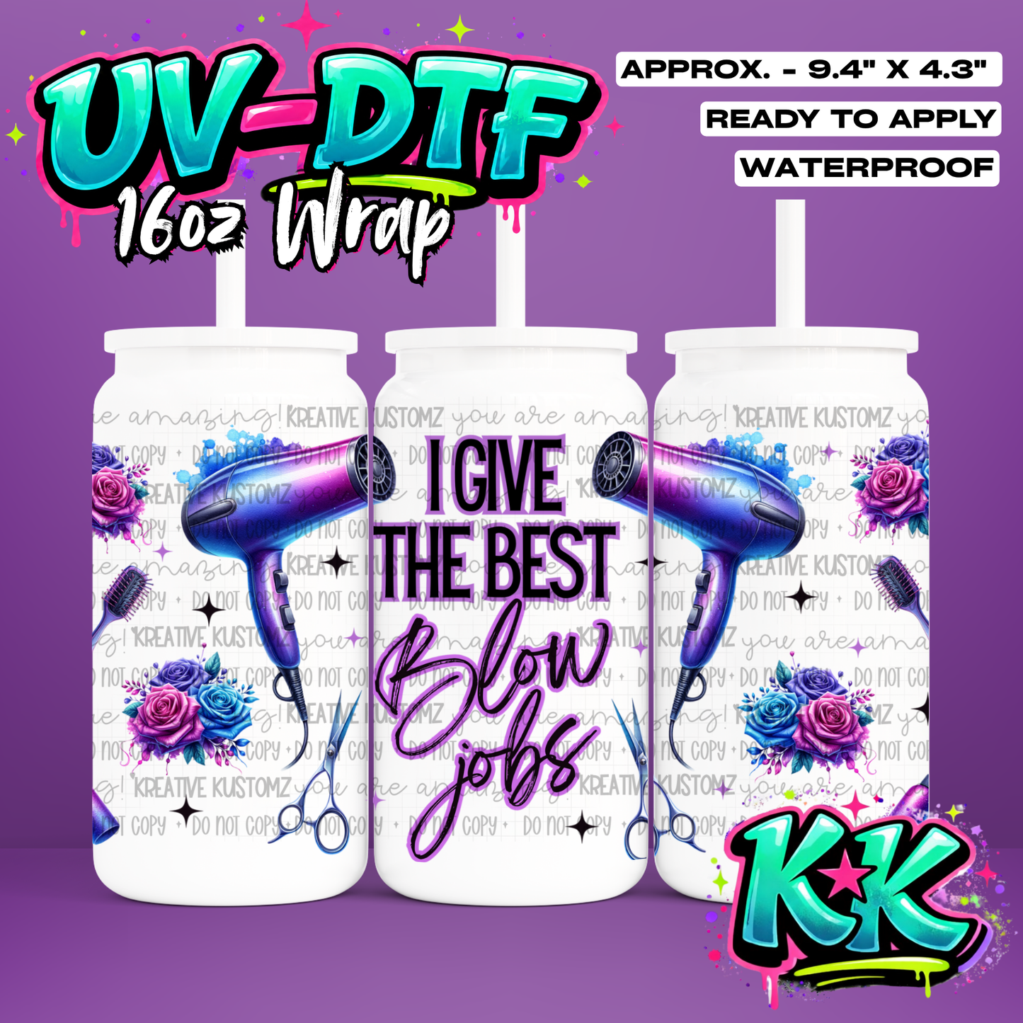 729 | UV DTF Cup Wrap for 16oz Libbey Glass