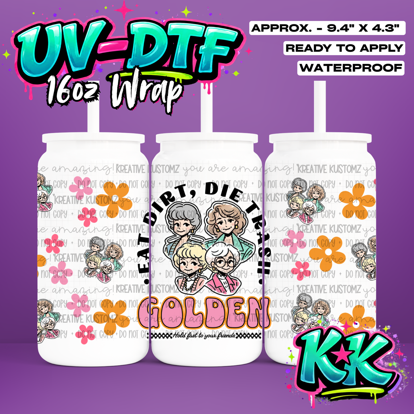 730 | UV DTF Cup Wrap for 16oz Libbey Glass