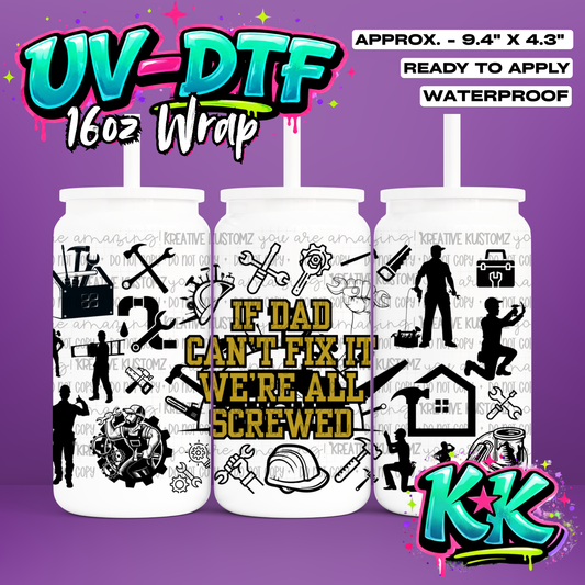 731 | UV DTF Cup Wrap for 16oz Libbey Glass