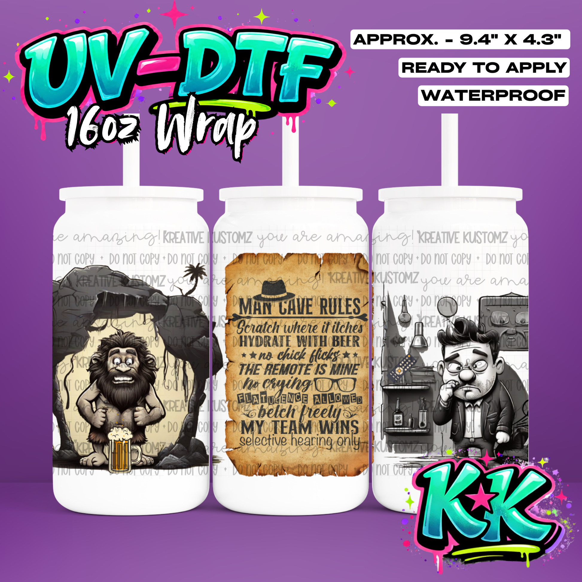 RTS | UV DTF Cup Wrap for 16oz Libbey Glass