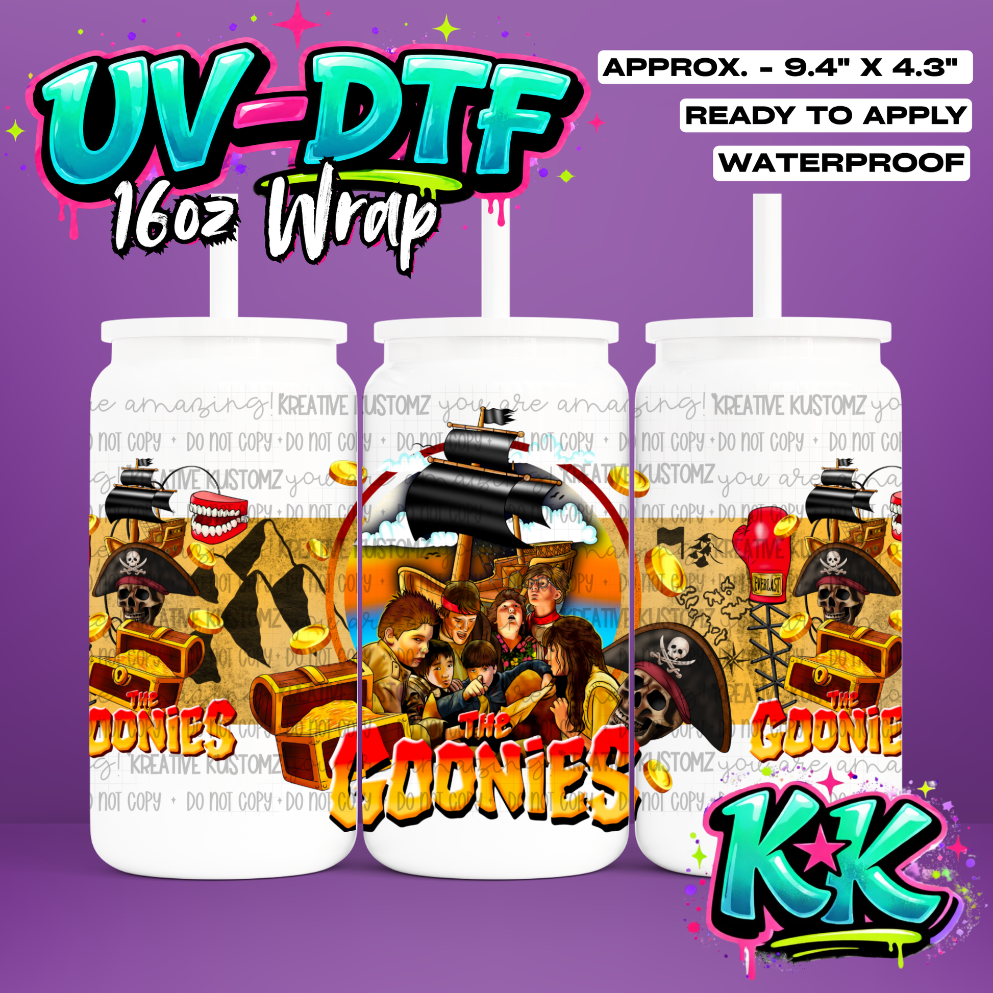 736 | UV DTF Cup Wrap for 16oz Libbey Glass