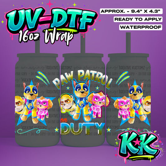 737 | UV DTF Cup Wrap for 16oz Libbey Glass