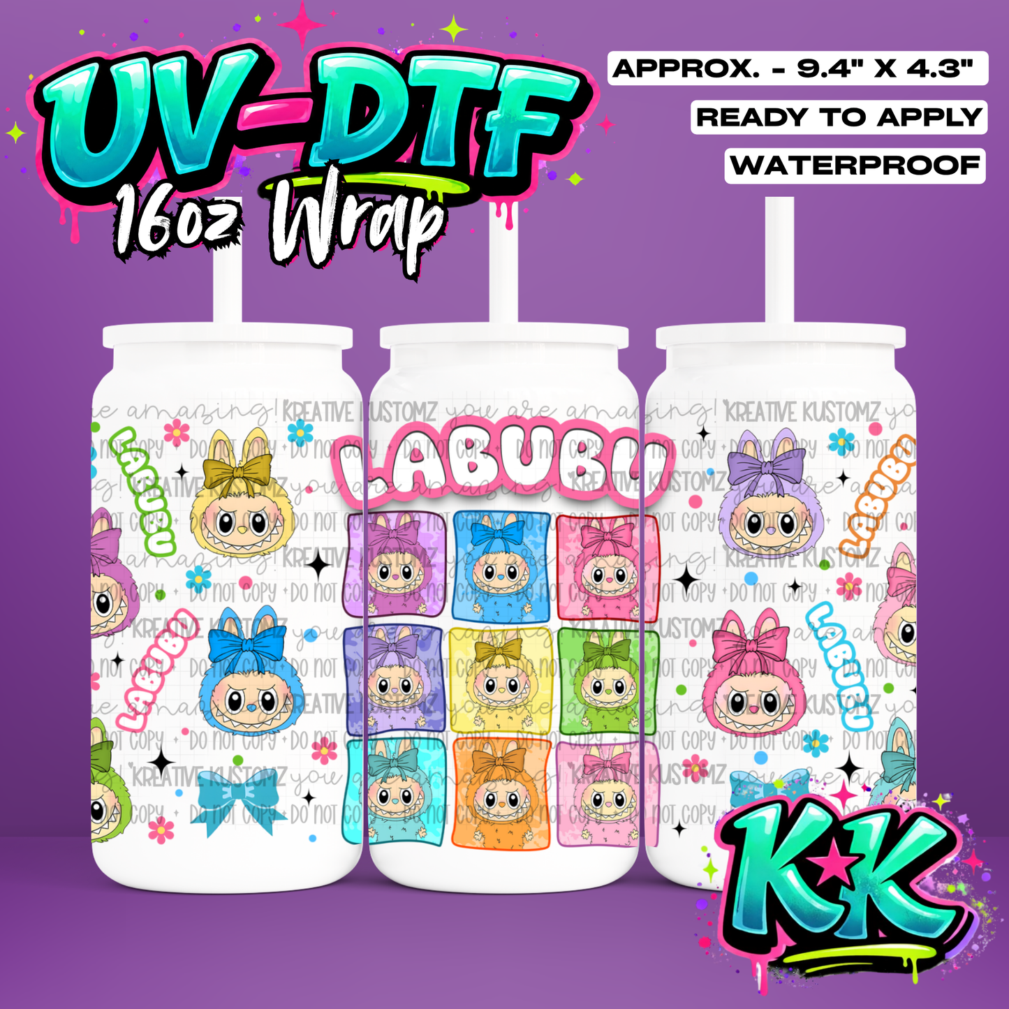 740 | UV DTF Cup Wrap for 16oz Libbey Glass
