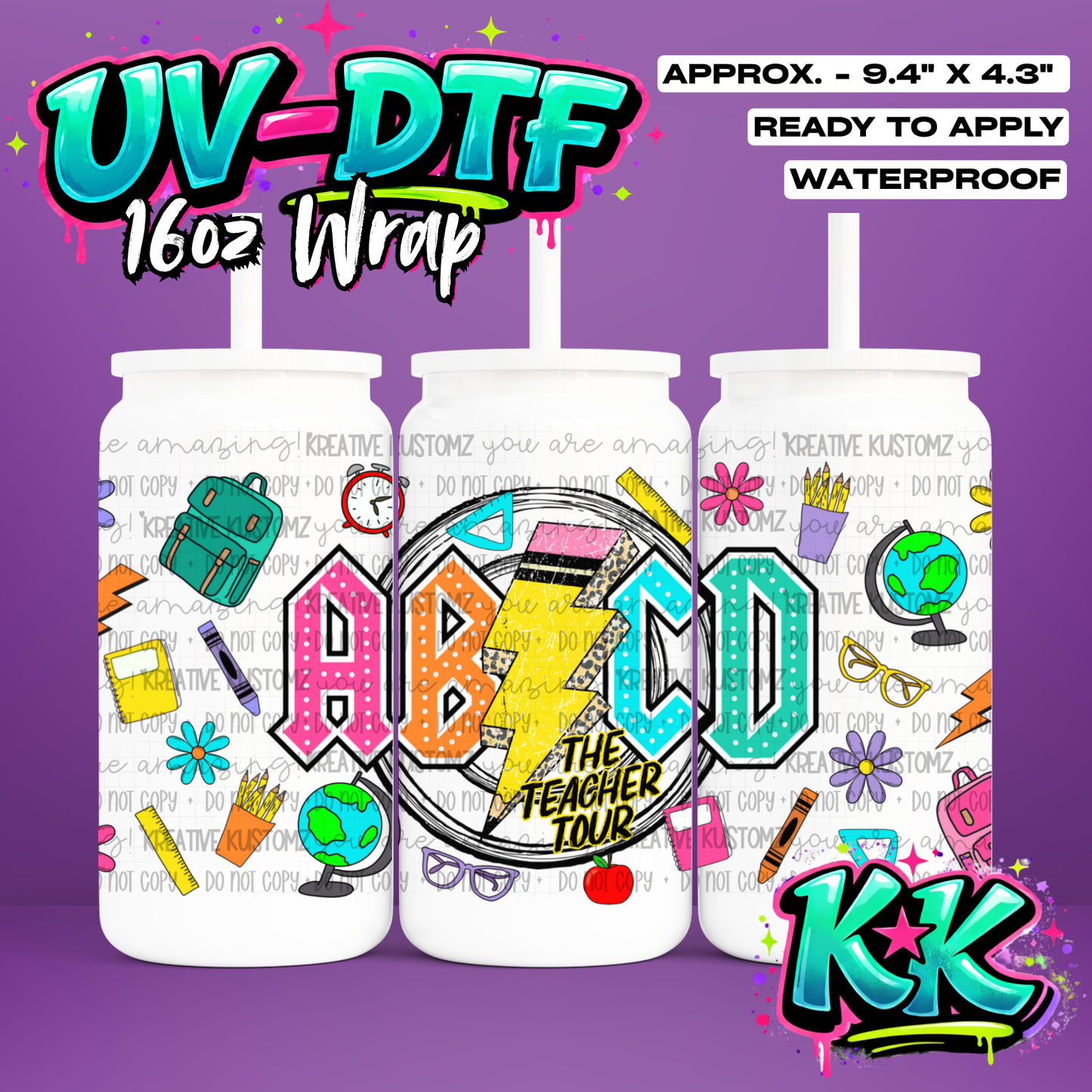 741 | UV DTF Cup Wrap for 16oz Libbey Glass