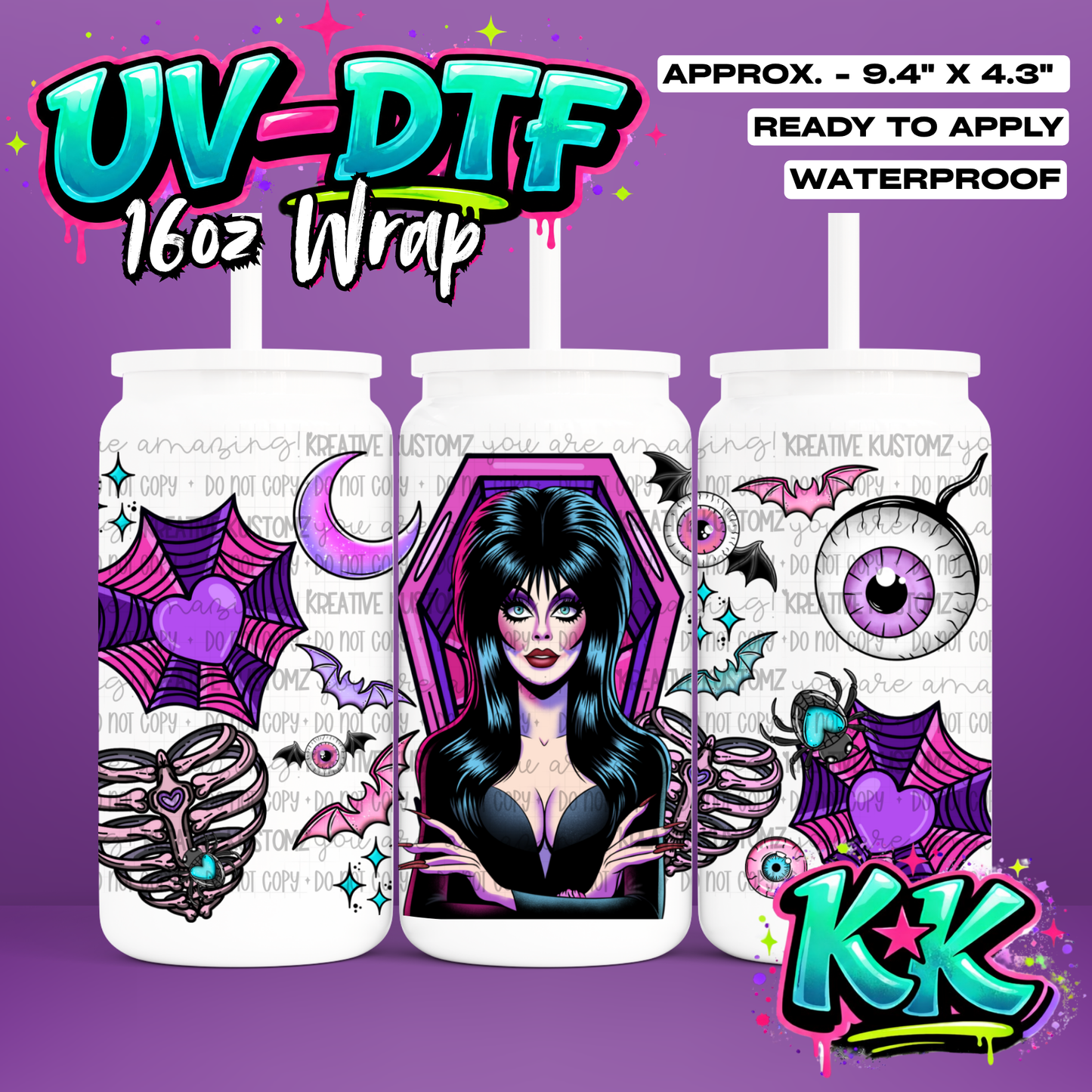 764 | UV DTF Cup Wrap for 16oz Libbey Glass