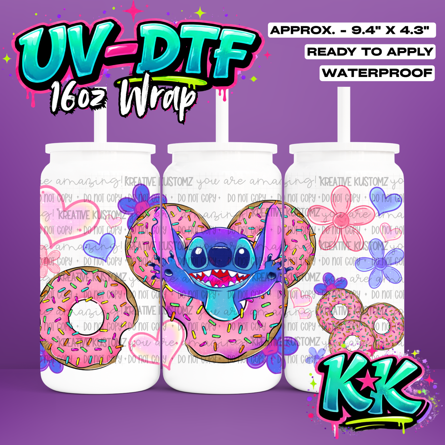 771 | UV DTF Cup Wrap for 16oz Libbey Glass