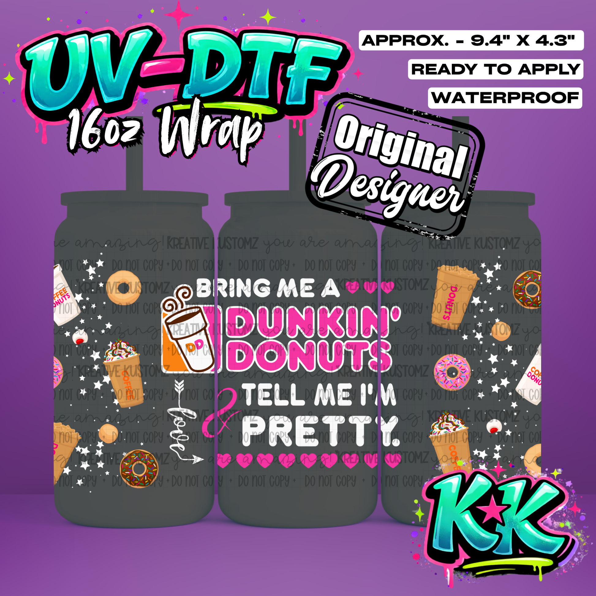 774 | UV DTF Cup Wrap for 16oz Libbey Glass