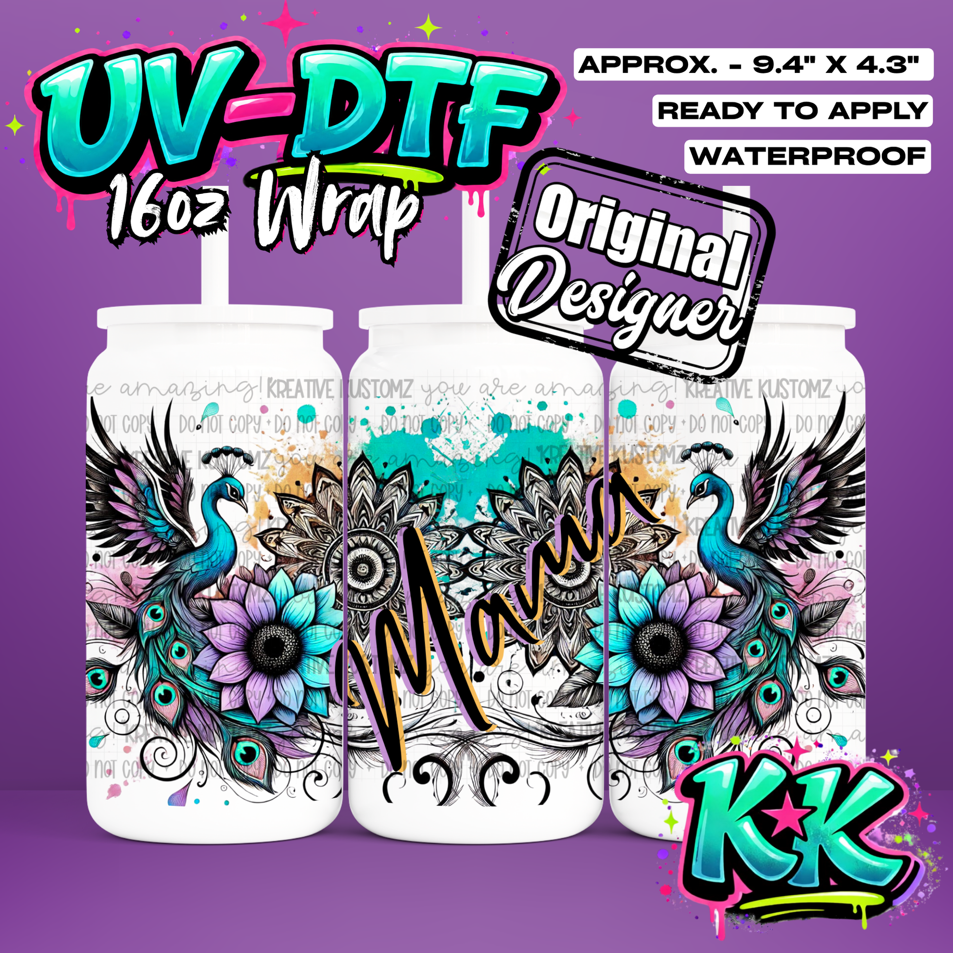 775 | UV DTF Cup Wrap for 16oz Libbey Glass