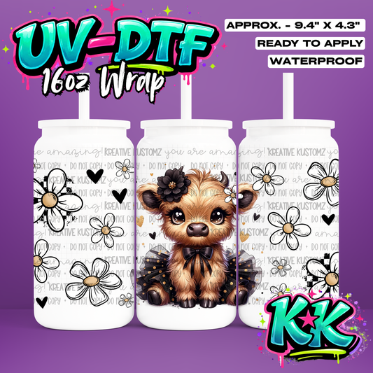 0797 | Animal Cow | UV DTF Cup Wrap for 16oz Libbey Glass