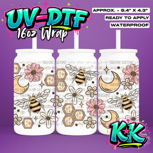 814 | UV DTF Cup Wrap for 16oz Libbey Glass