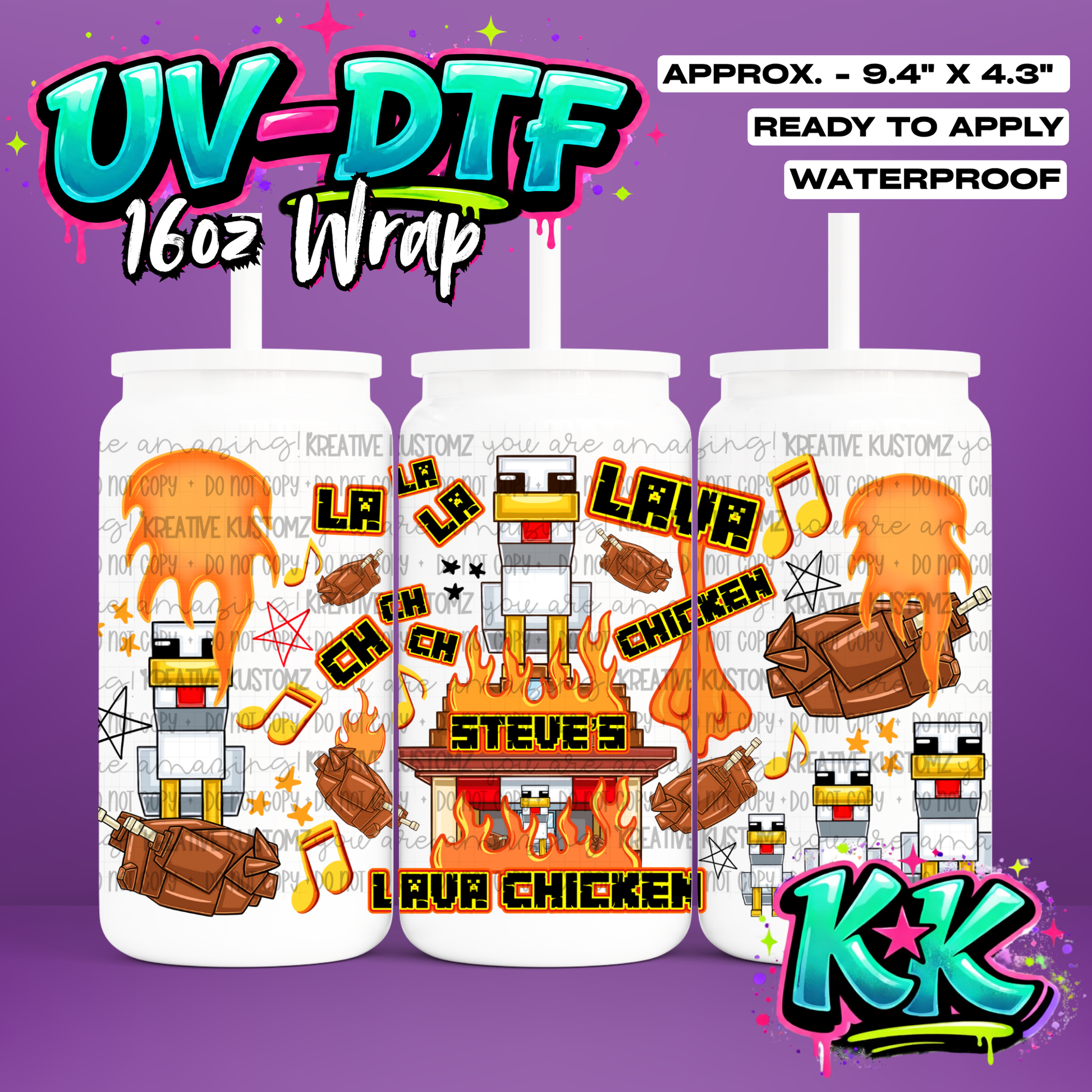 860 | UV DTF Cup Wrap for 16oz Libbey Glass