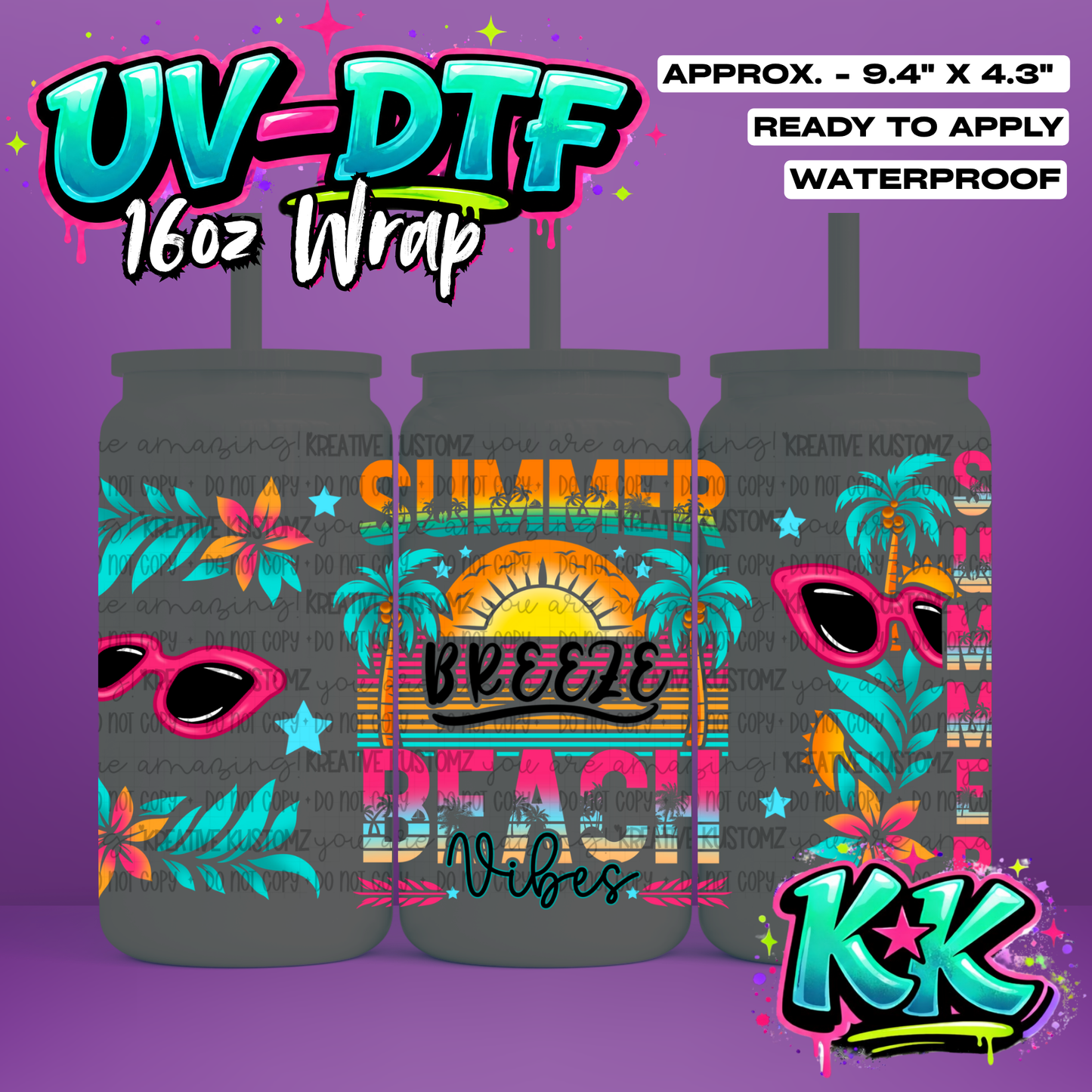 870 | UV DTF Cup Wrap for 16oz Libbey Glass