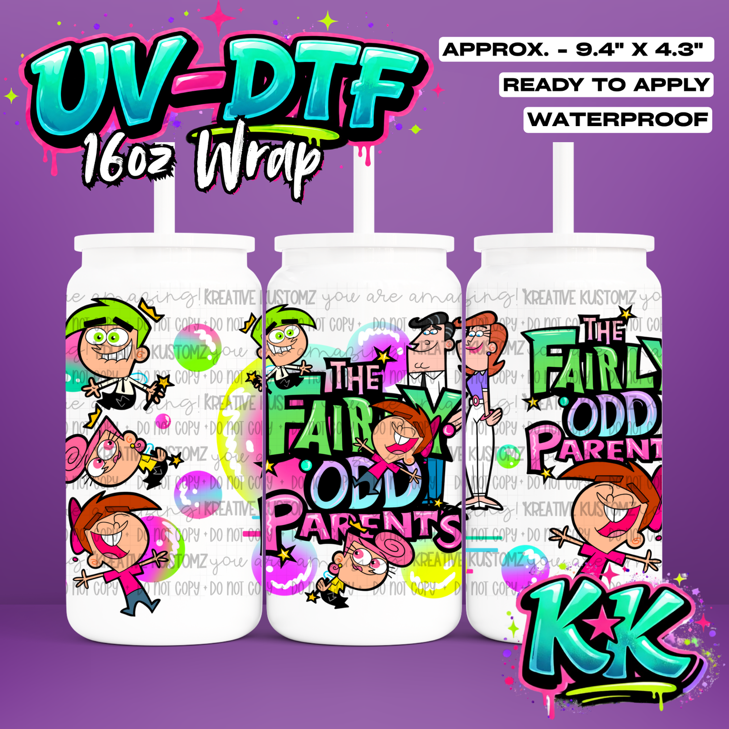 874 | UV DTF Cup Wrap for 16oz Libbey Glass