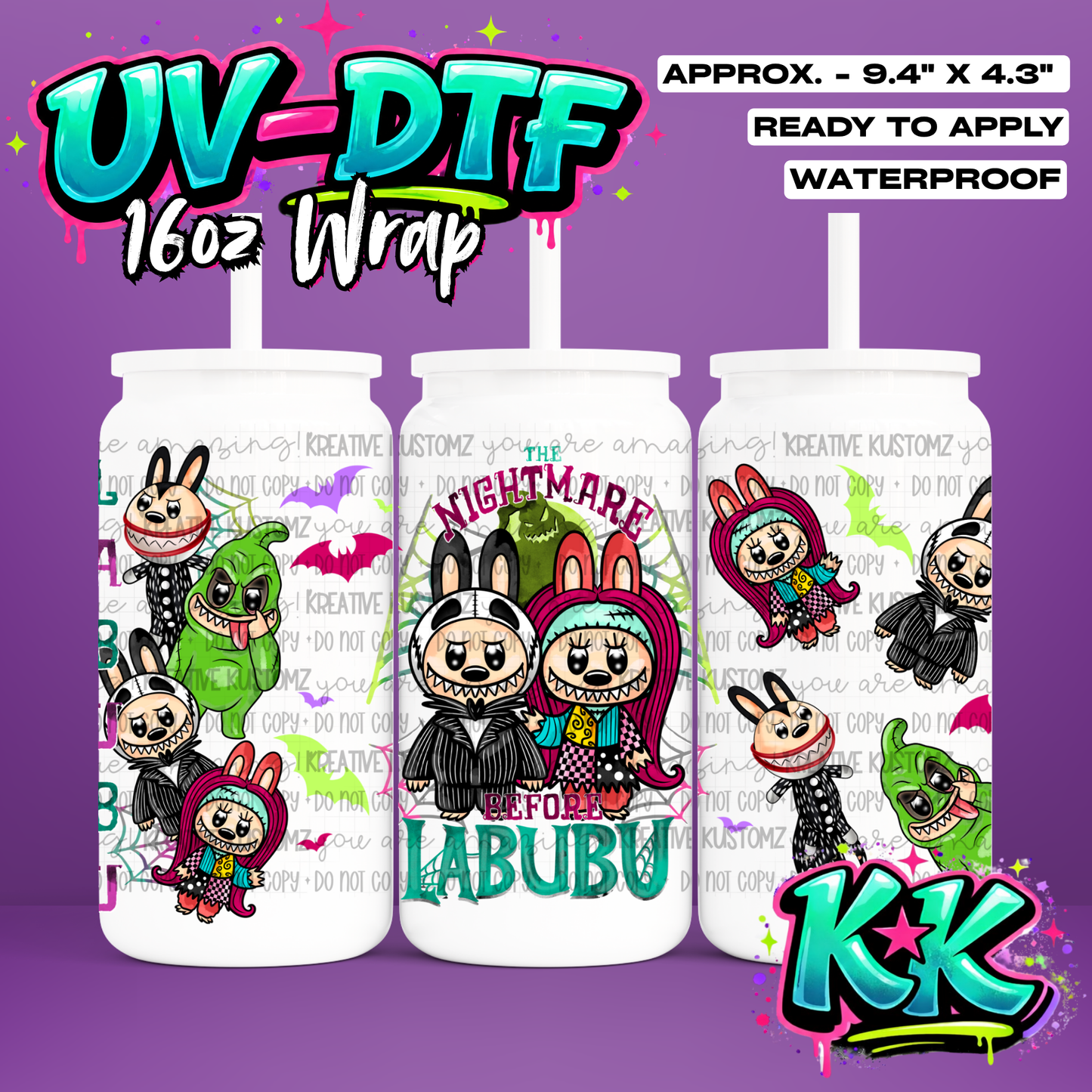 885 | UV DTF Cup Wrap for 16oz Libbey Glass