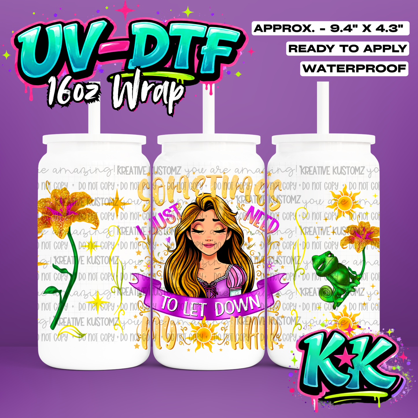 889 | UV DTF Cup Wrap for 16oz Libbey Glass