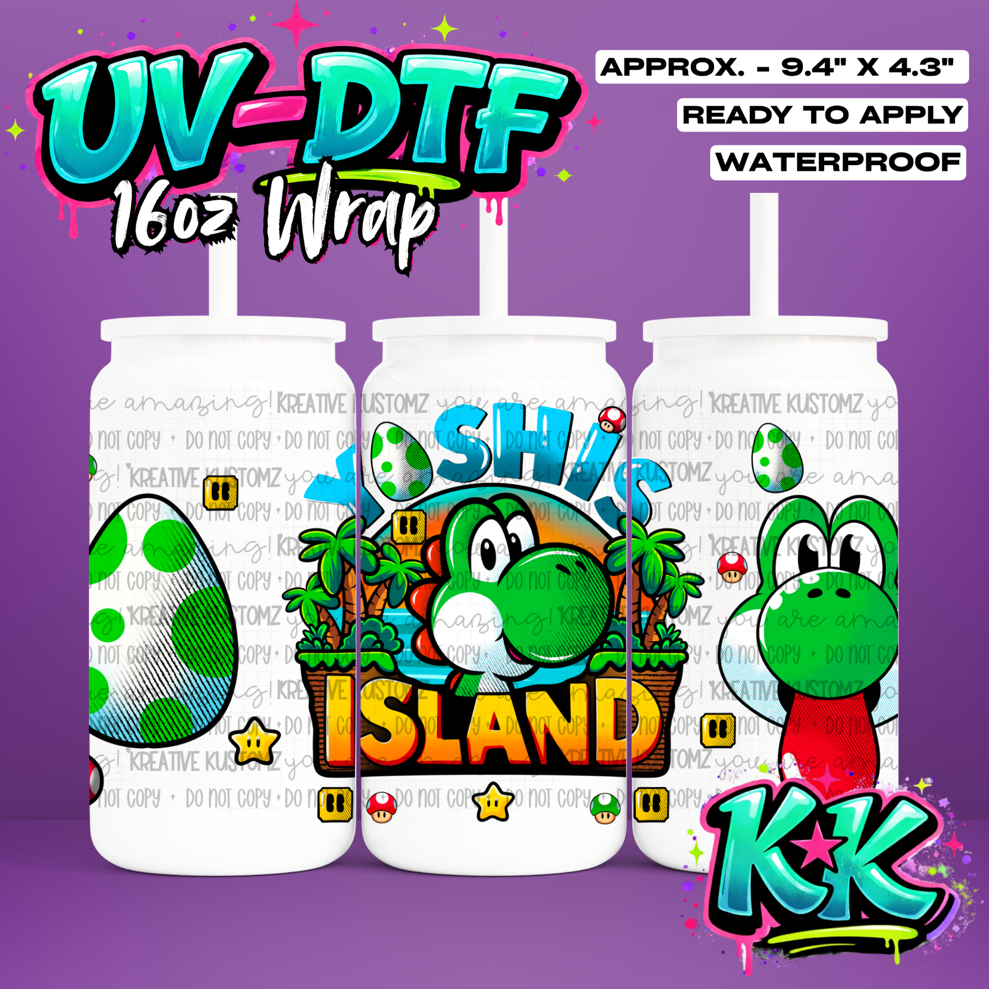 891 | UV DTF Cup Wrap for 16oz Libbey Glass