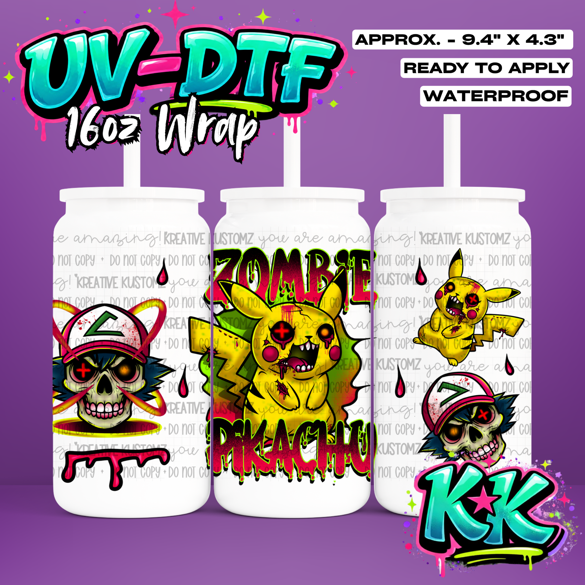 892 | UV DTF Cup Wrap for 16oz Libbey Glass