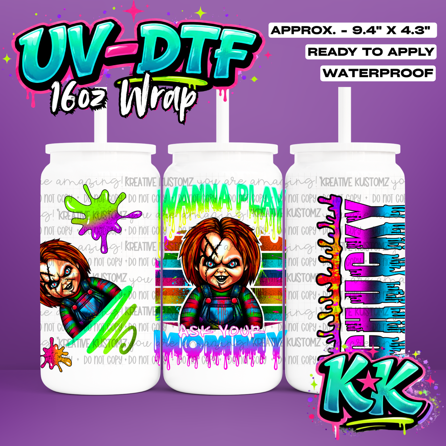 893 | UV DTF Cup Wrap for 16oz Libbey Glass