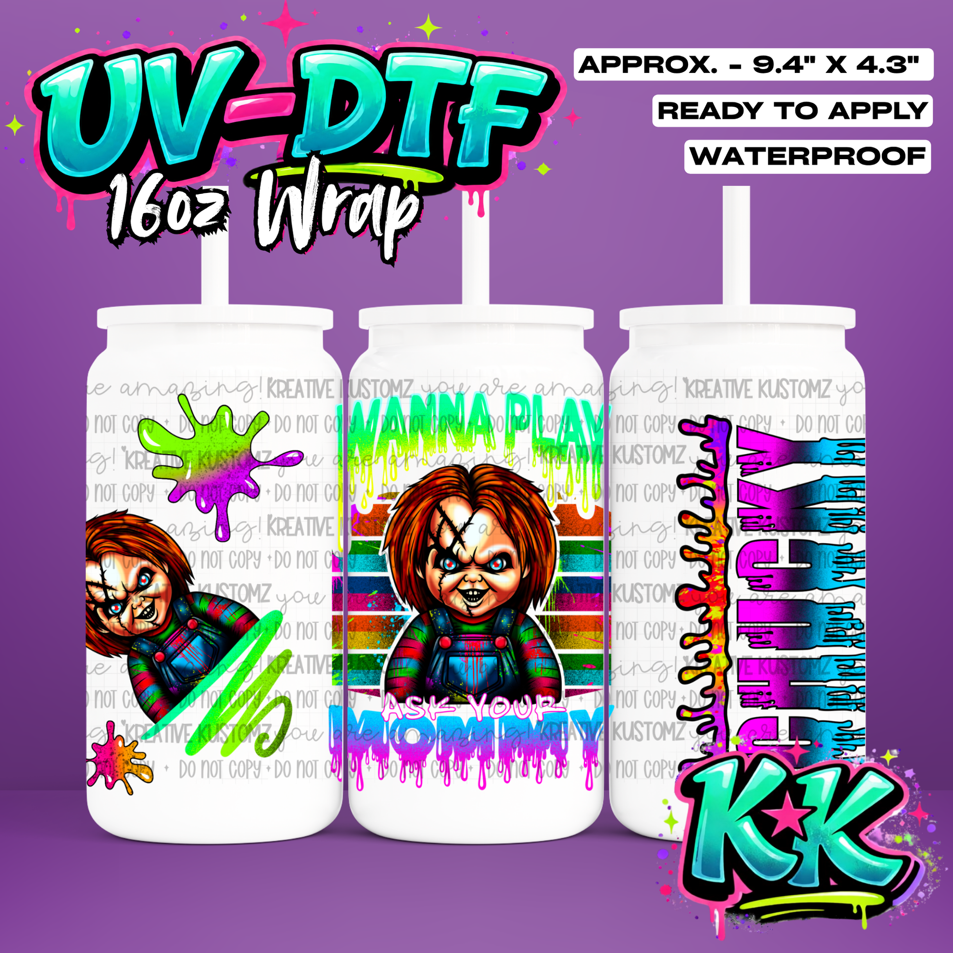 893 | UV DTF Cup Wrap for 16oz Libbey Glass