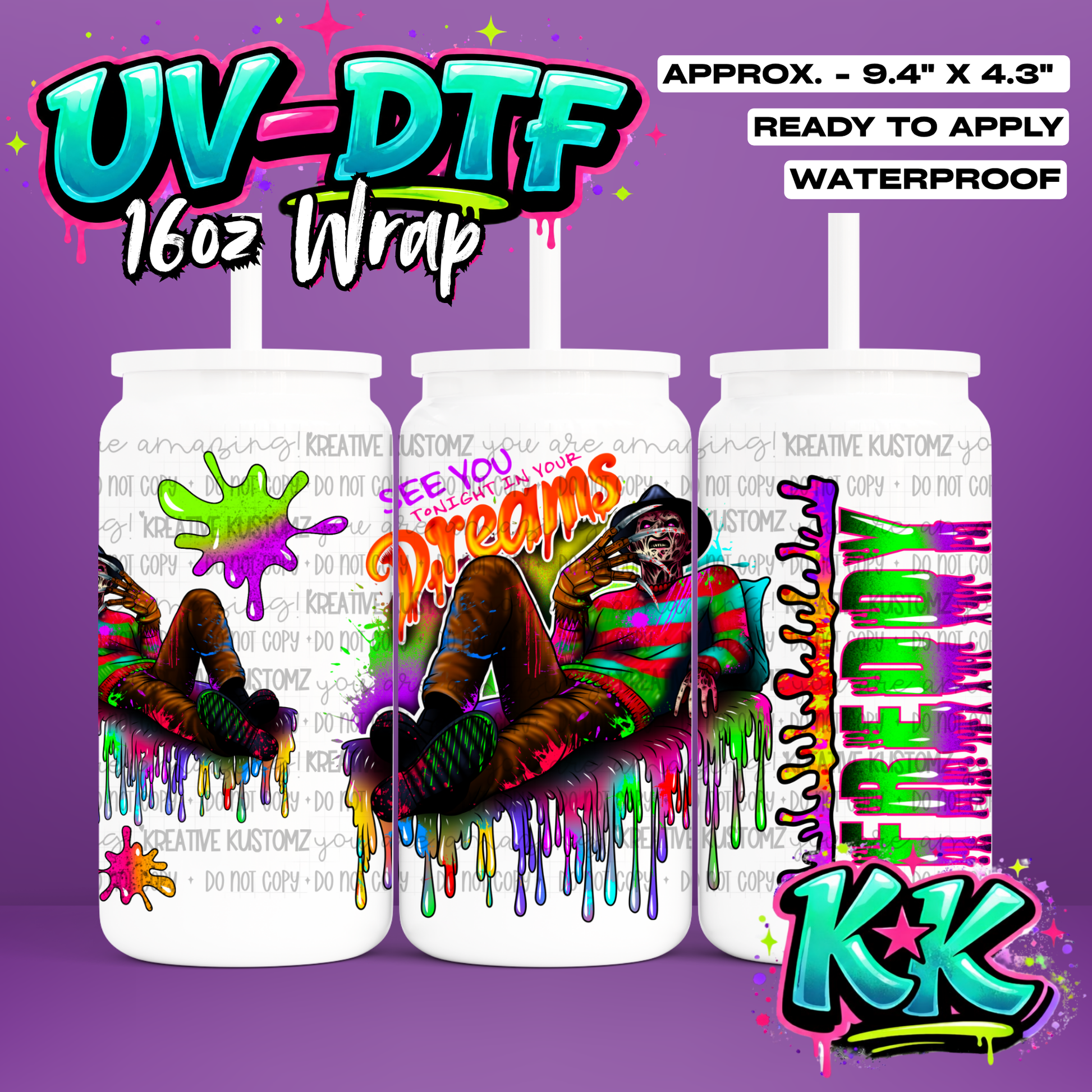 894 | UV DTF Cup Wrap for 16oz Libbey Glass