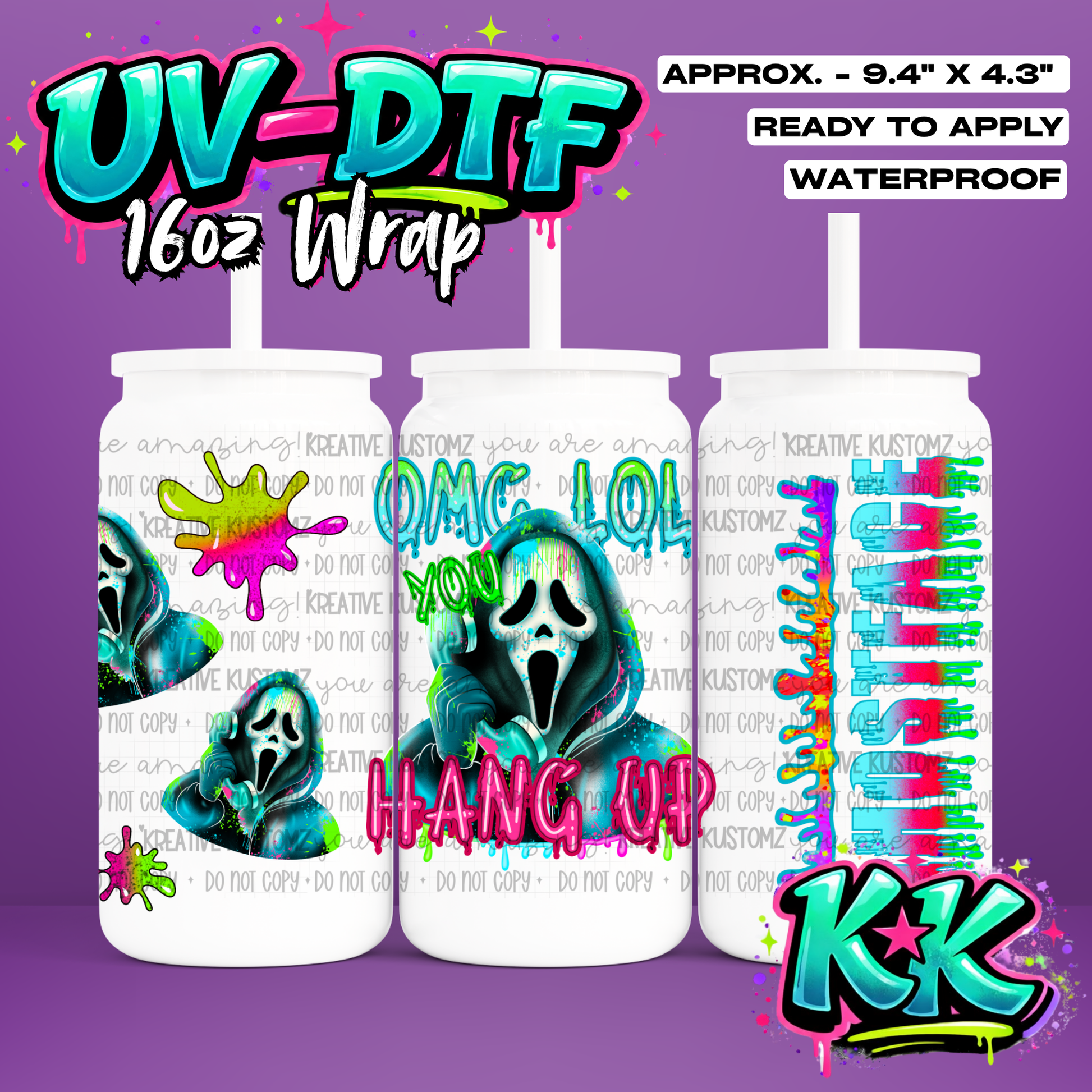895 | UV DTF Cup Wrap for 16oz Libbey Glass