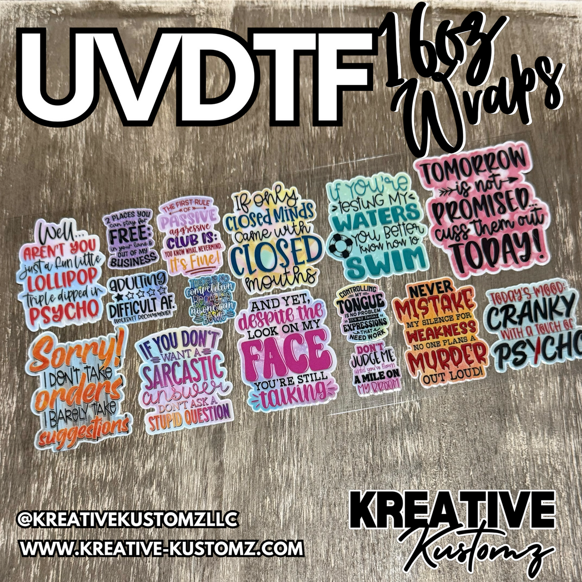 1505 | RTS | UV DTF Cup Wrap for 16oz Libbey Glass