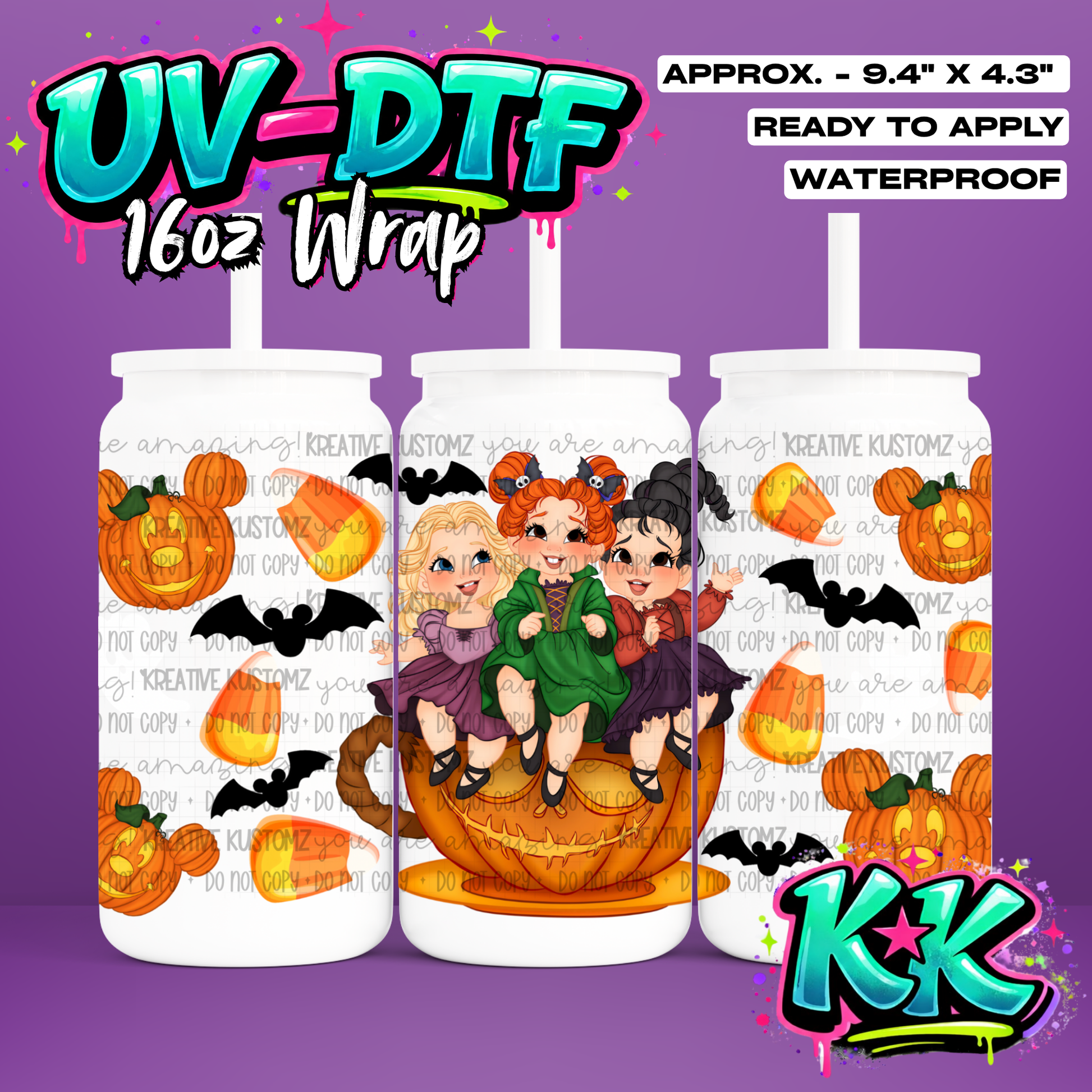 0926 | UV DTF Cup Wrap for 16oz Libbey Glass
