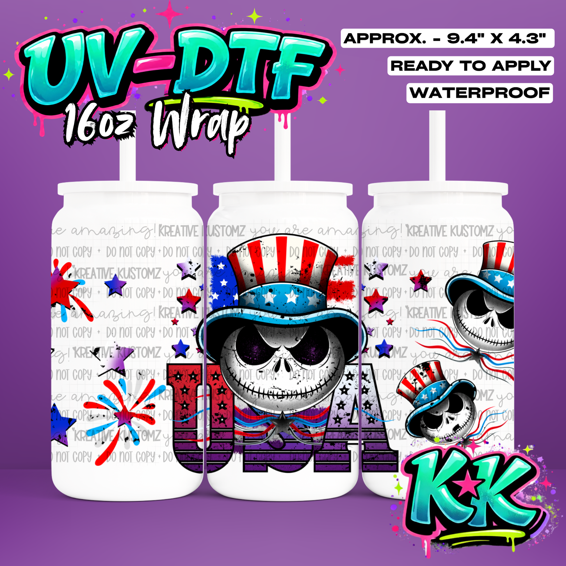 928 | UV DTF Cup Wrap for 16oz Libbey Glass
