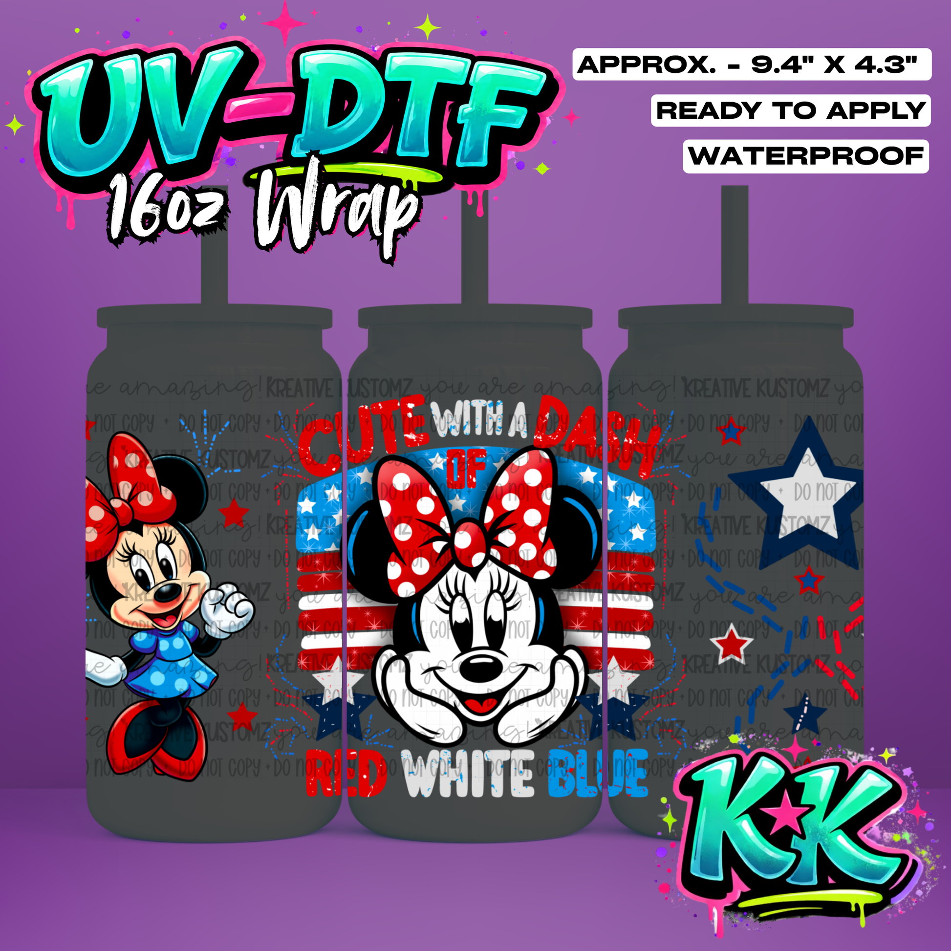 930 | UV DTF Cup Wrap for 16oz Libbey Glass