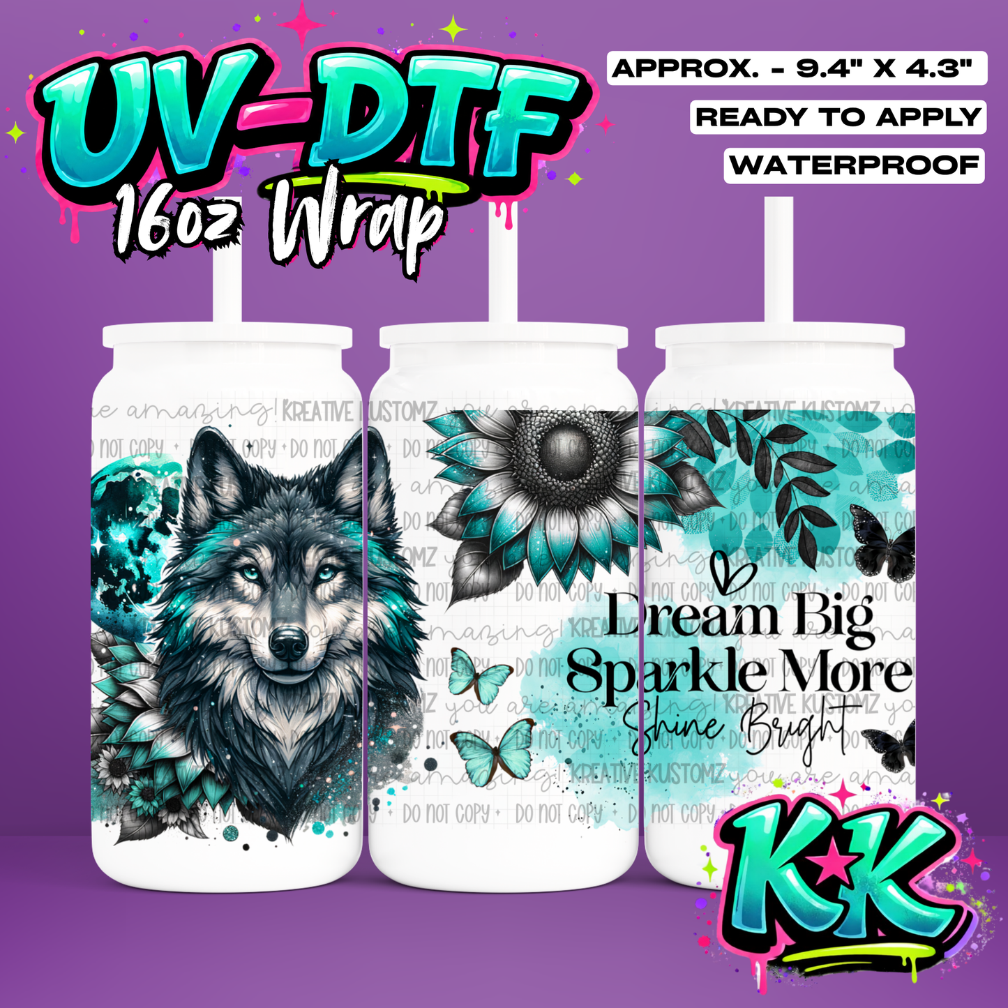 931 | UV DTF Cup Wrap for 16oz Libbey Glass