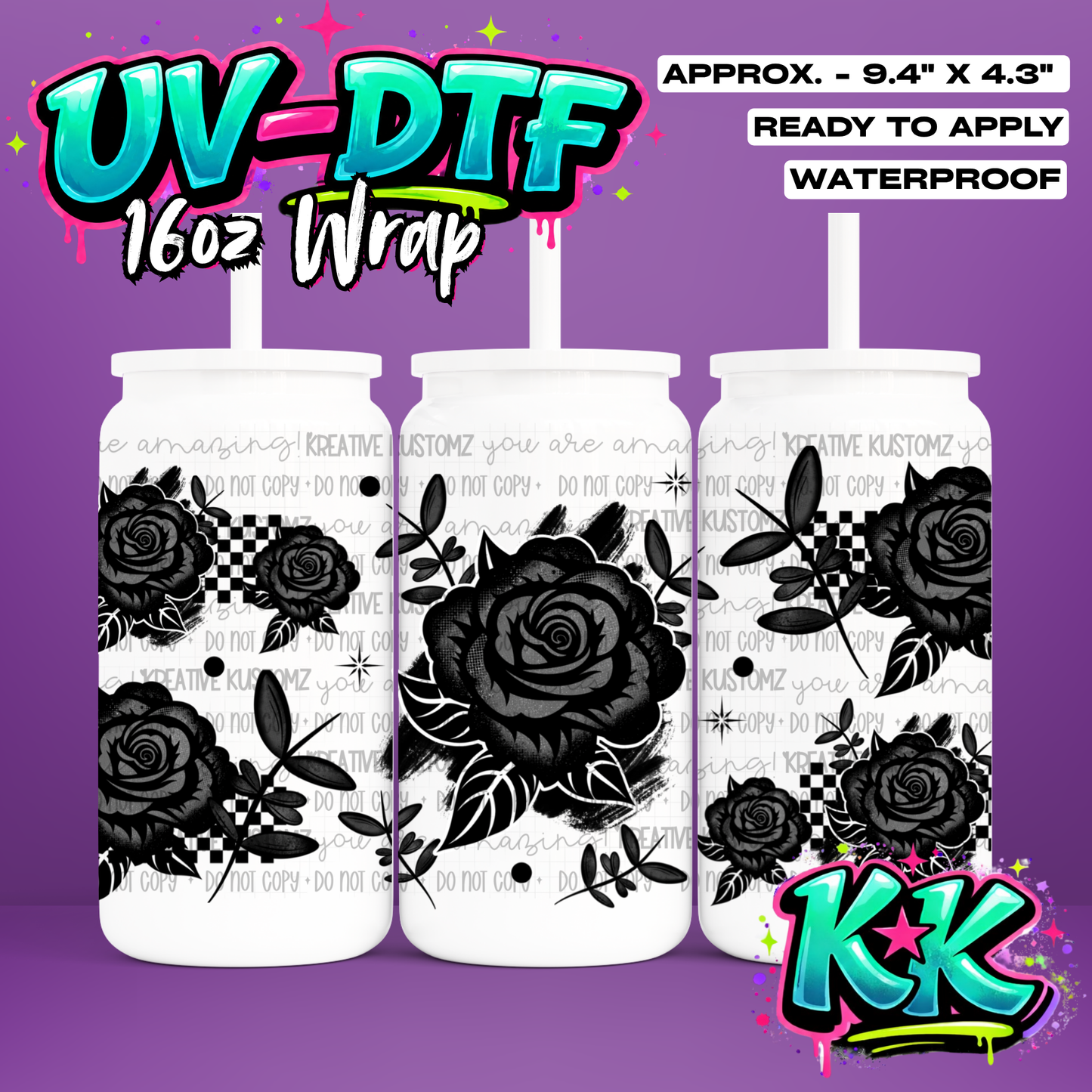 938 | UV DTF Cup Wrap for 16oz Libbey Glass