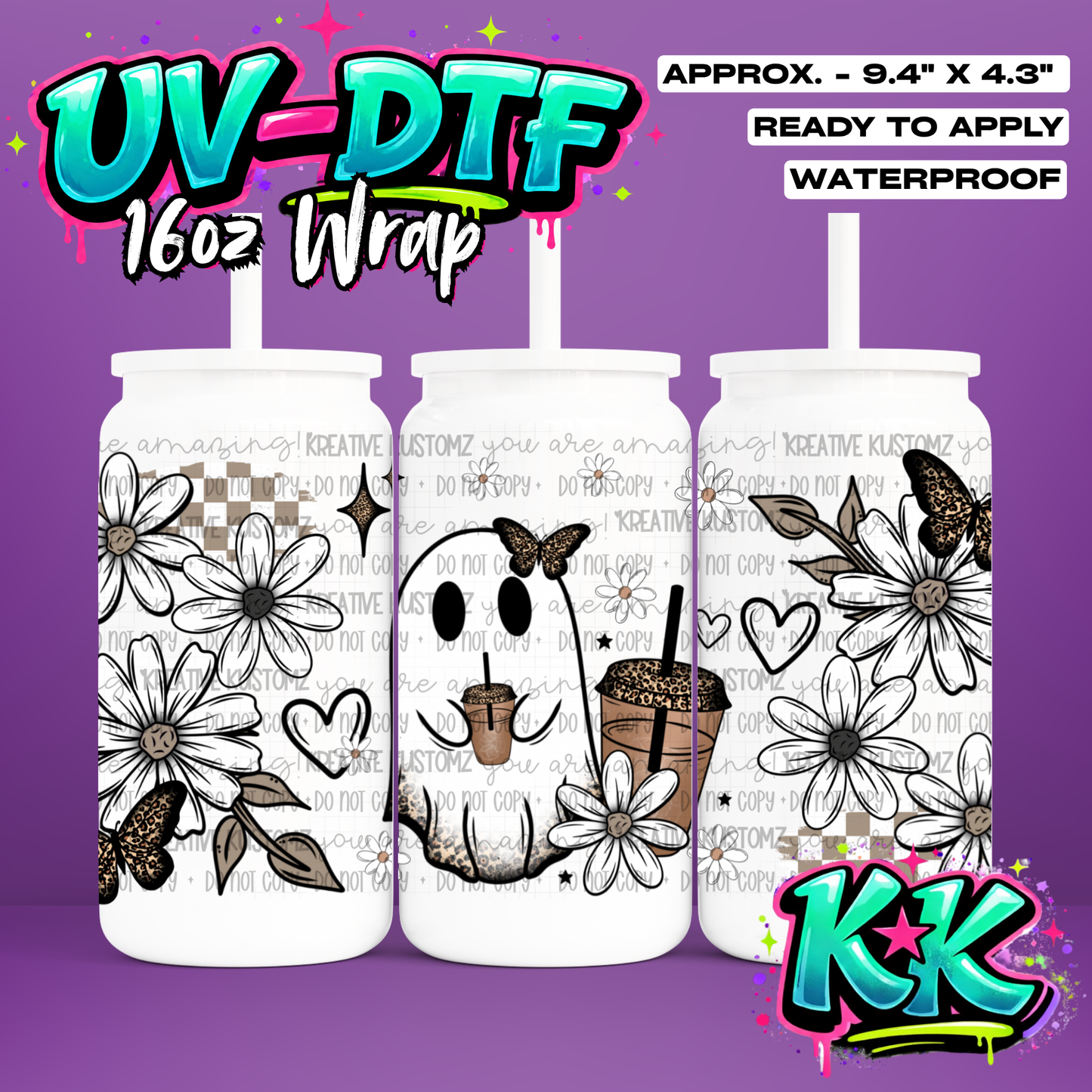 940 | UV DTF Cup Wrap for 16oz Libbey Glass