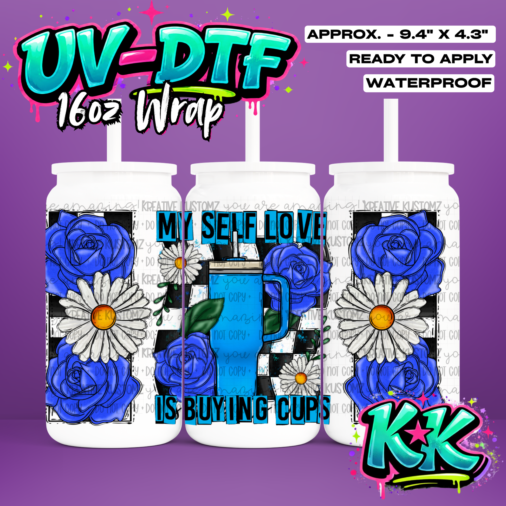 947 | UV DTF Cup Wrap for 16oz Libbey Glass