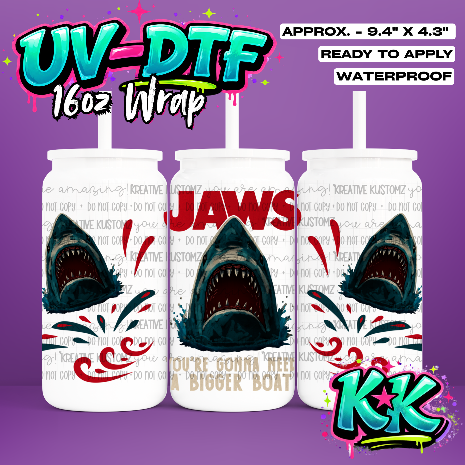 950 | UV DTF Cup Wrap for 16oz Libbey Glass