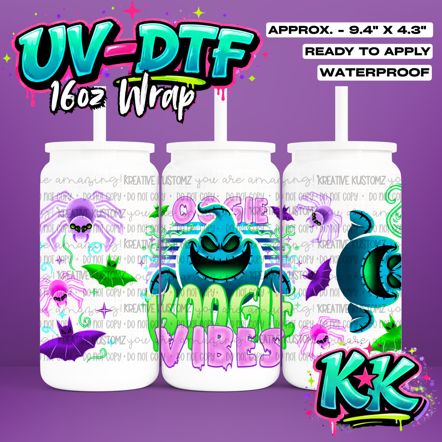 956 | UV DTF Cup Wrap for 16oz Libbey Glass