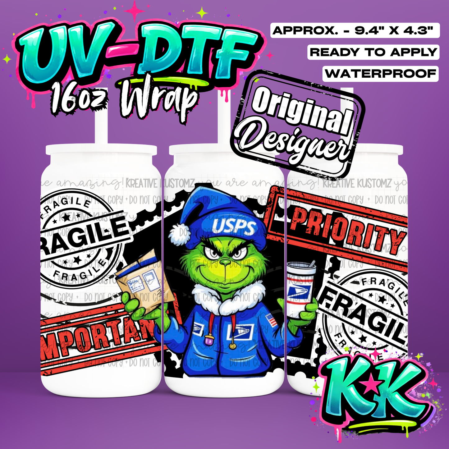 957 | UV DTF Cup Wrap for 16oz Libbey Glass