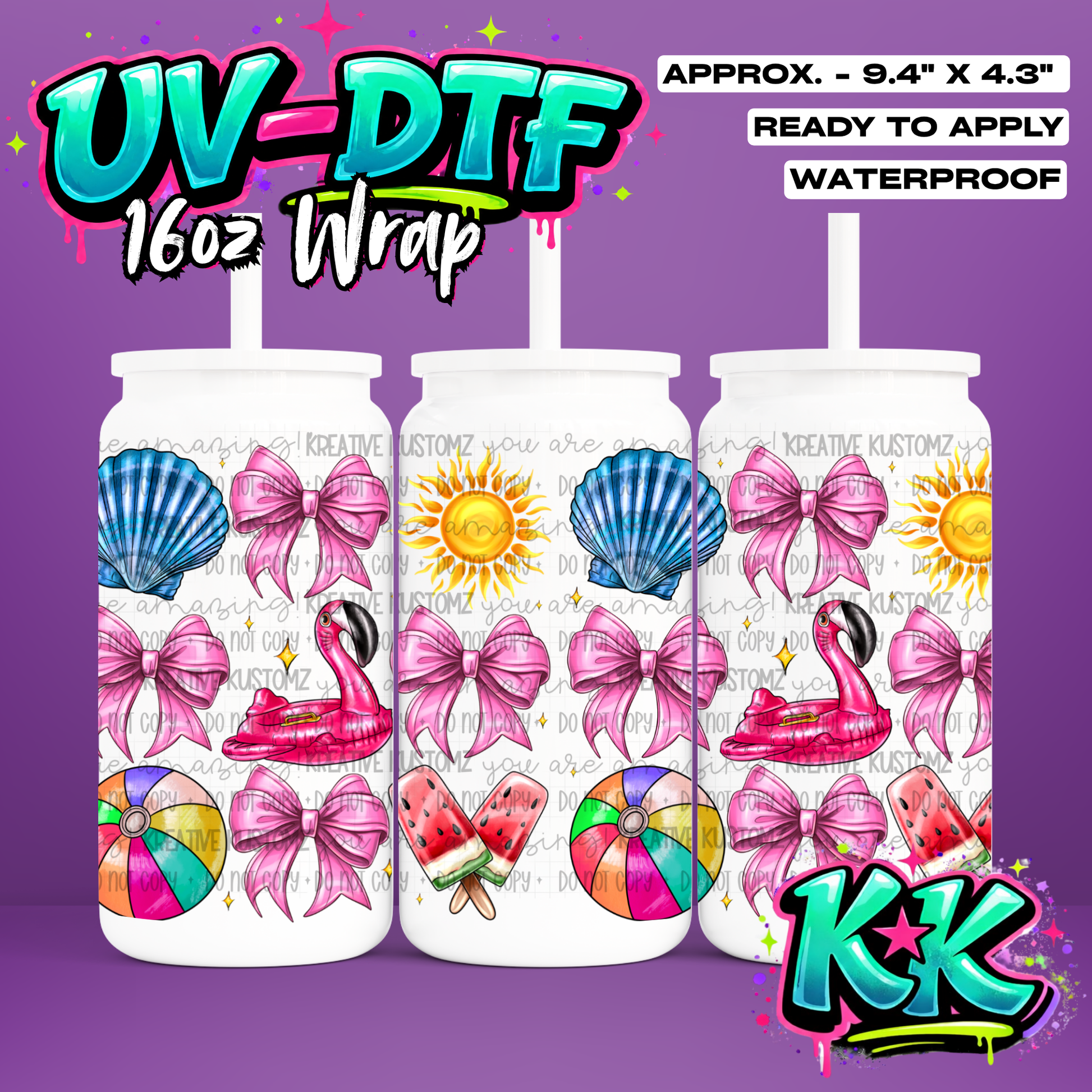 961 | UV DTF Cup Wrap for 16oz Libbey Glass
