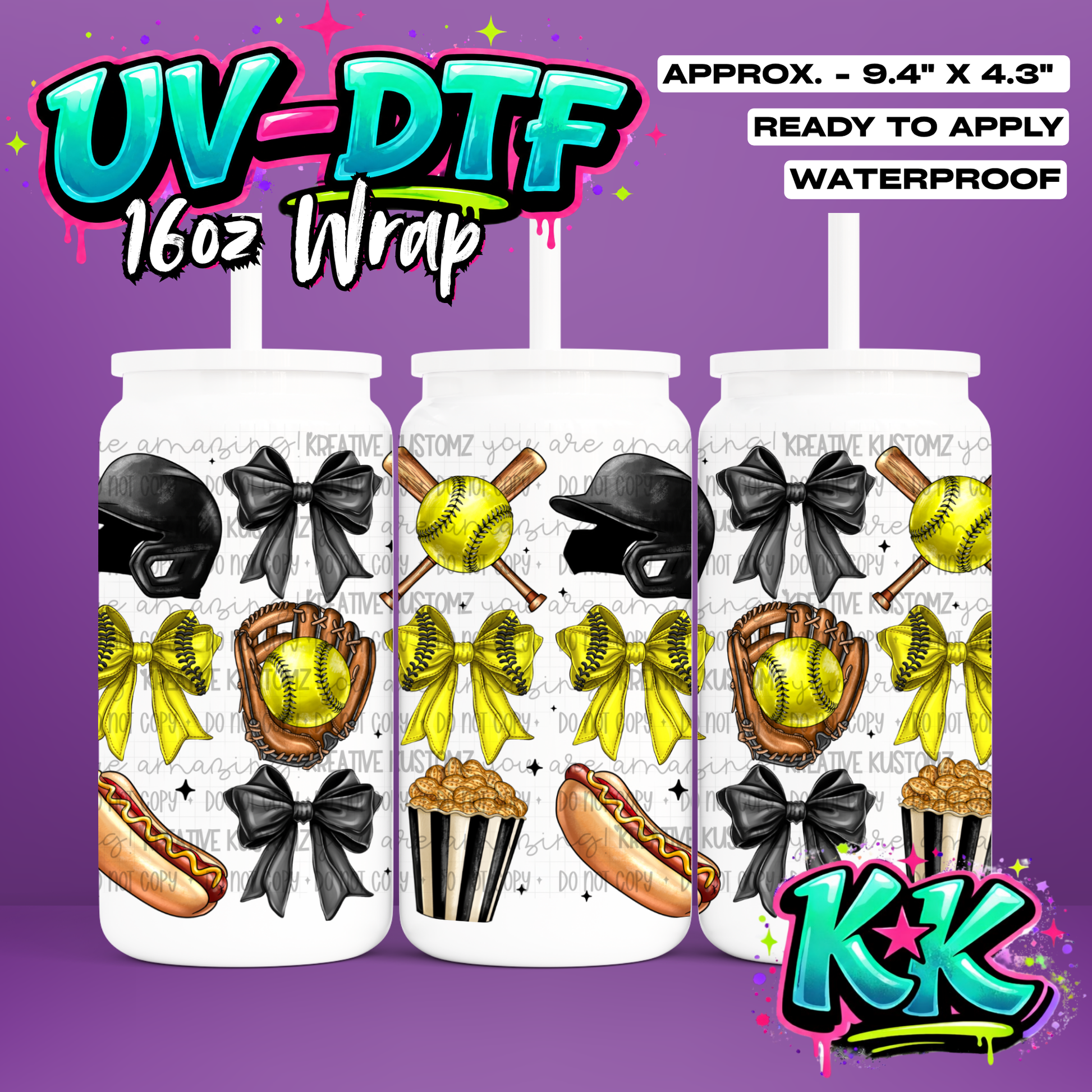 964 | UV DTF Cup Wrap for 16oz Libbey Glass