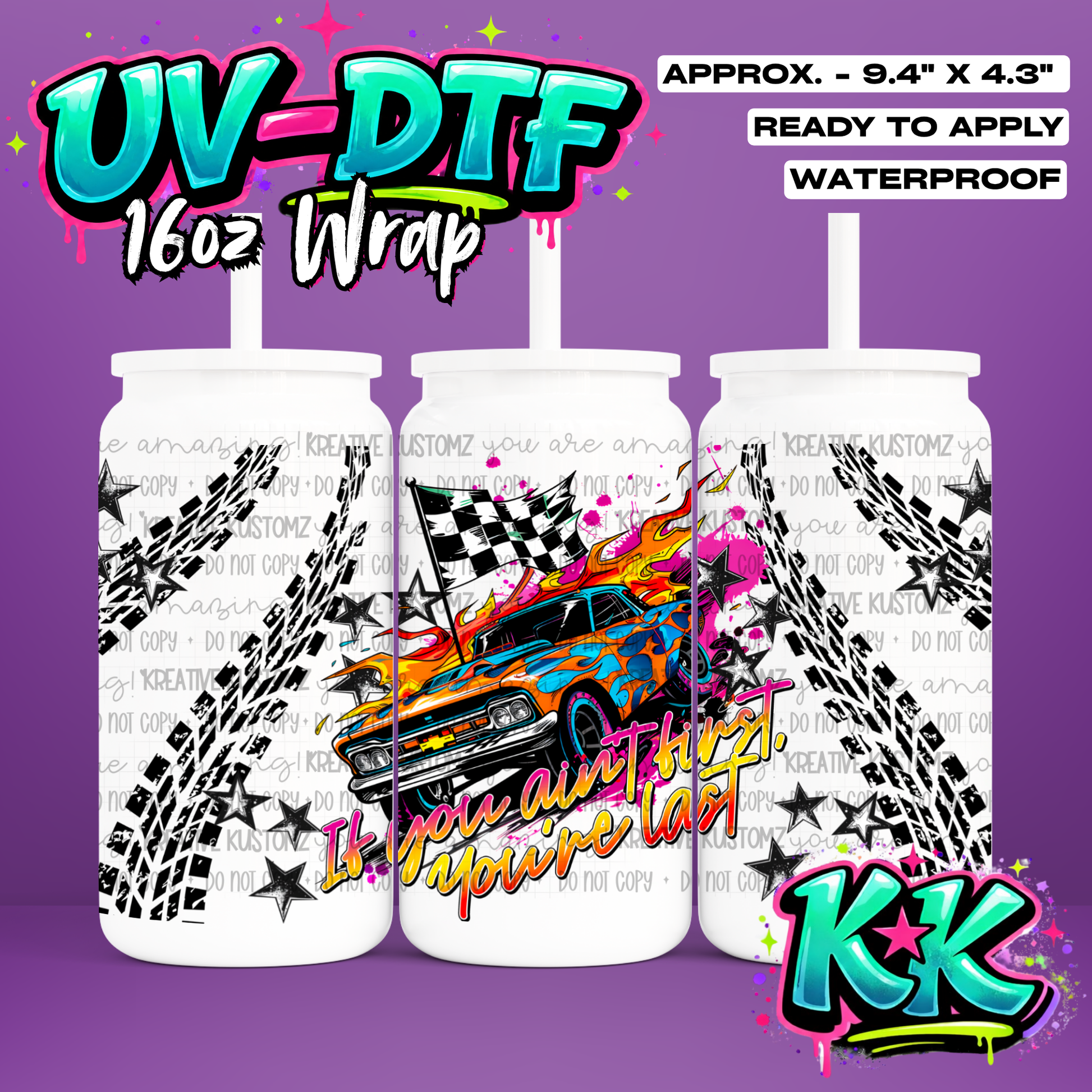 968 | UV DTF Cup Wrap for 16oz Libbey Glass