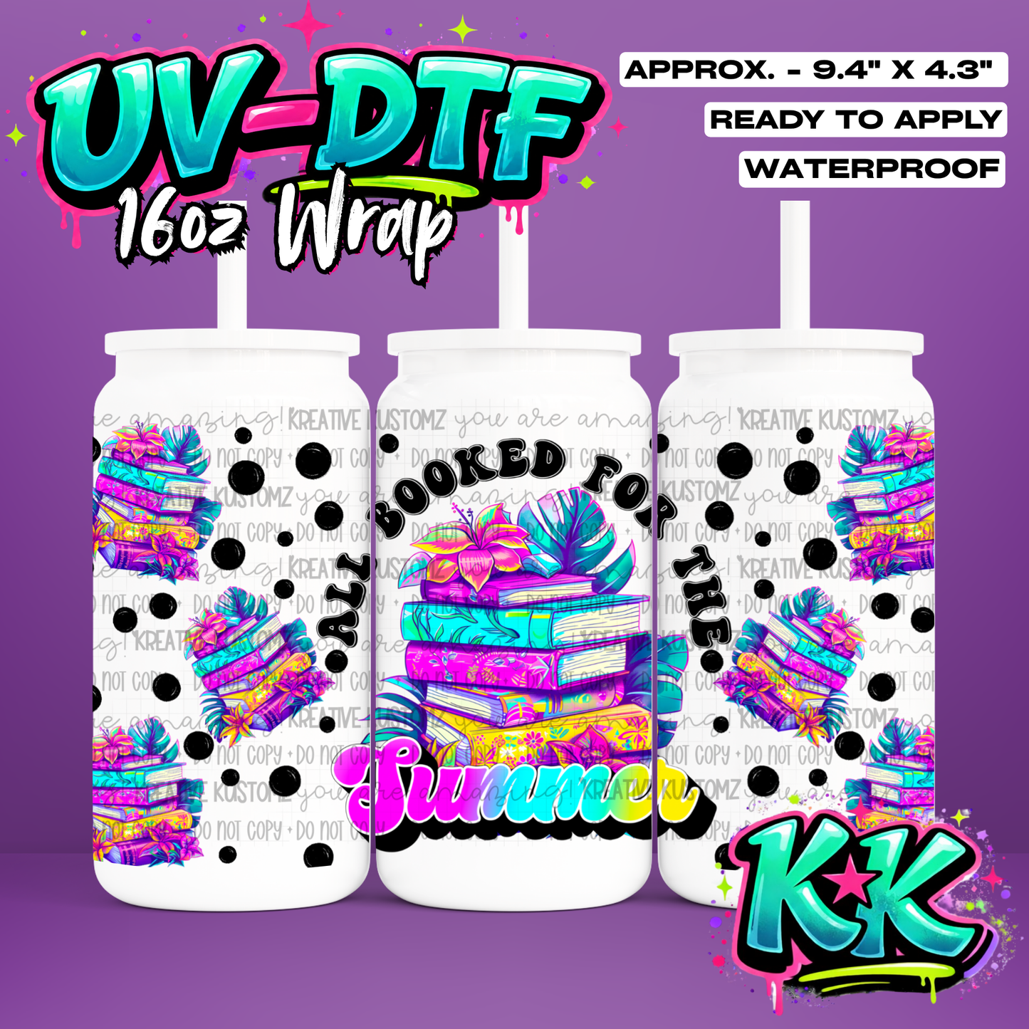 970 | UV DTF Cup Wrap for 16oz Libbey Glass