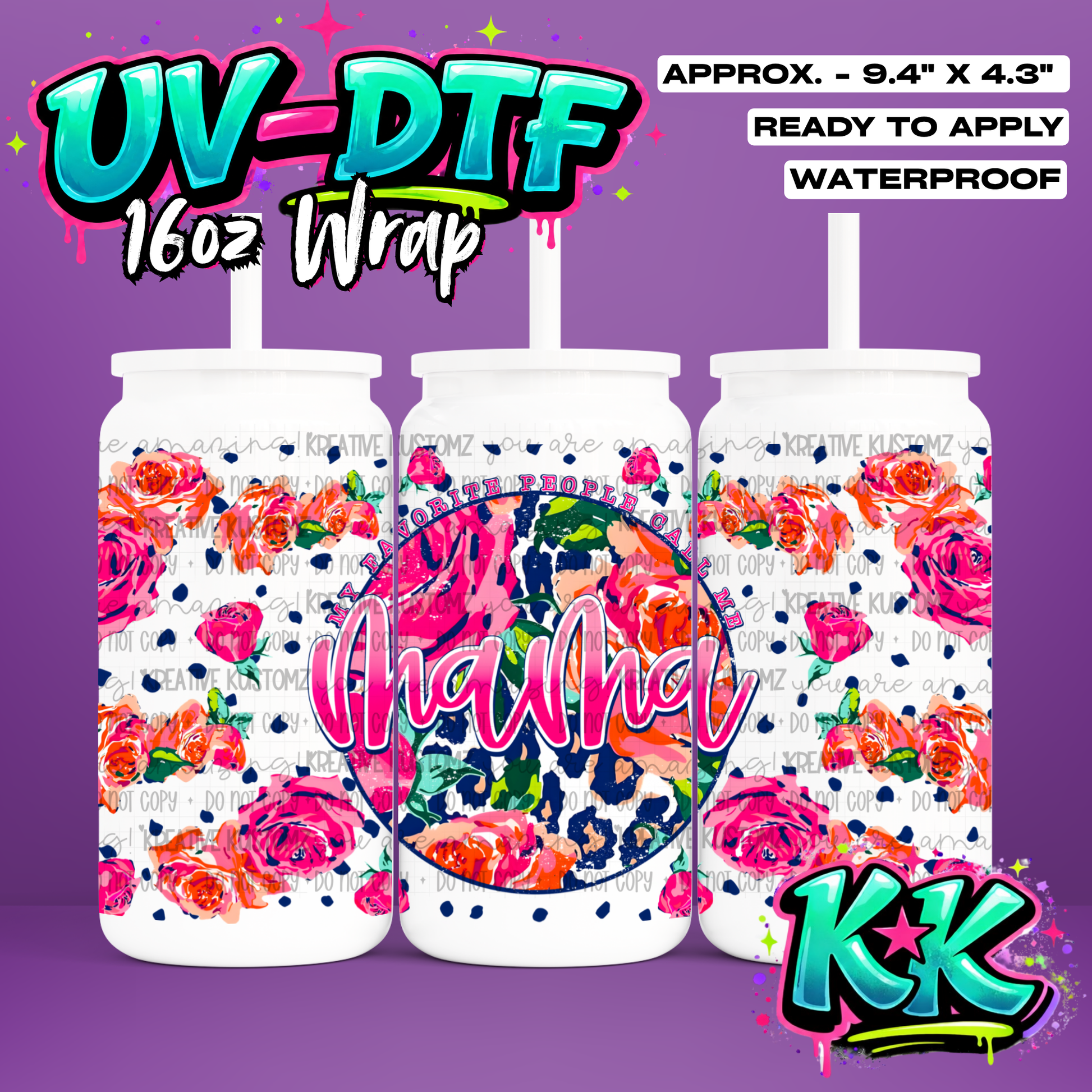 971 | UV DTF Cup Wrap for 16oz Libbey Glass