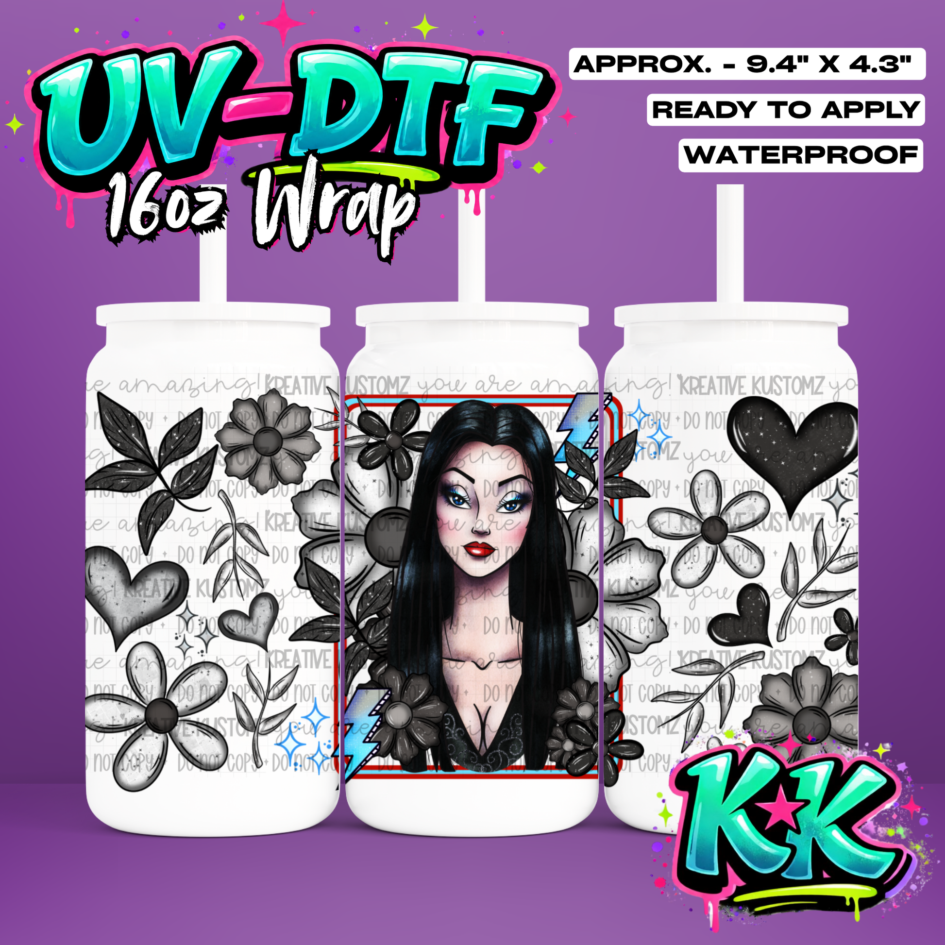 972 | UV DTF Cup Wrap for 16oz Libbey Glass