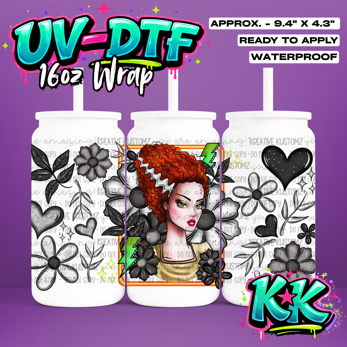 973 | UV DTF Cup Wrap for 16oz Libbey Glass