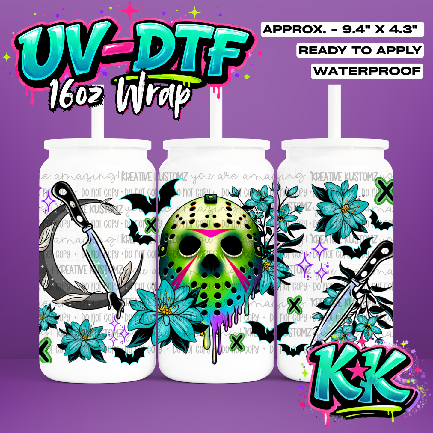 978 | UV DTF Cup Wrap for 16oz Libbey Glass