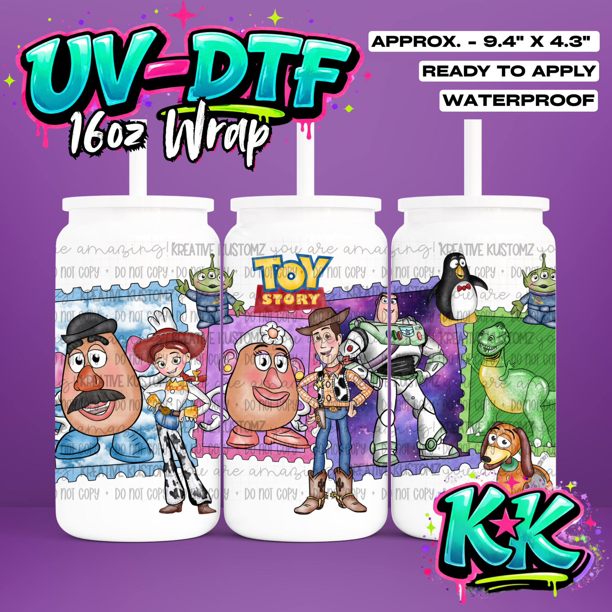 986 | UV DTF Cup Wrap for 16oz Libbey Glass