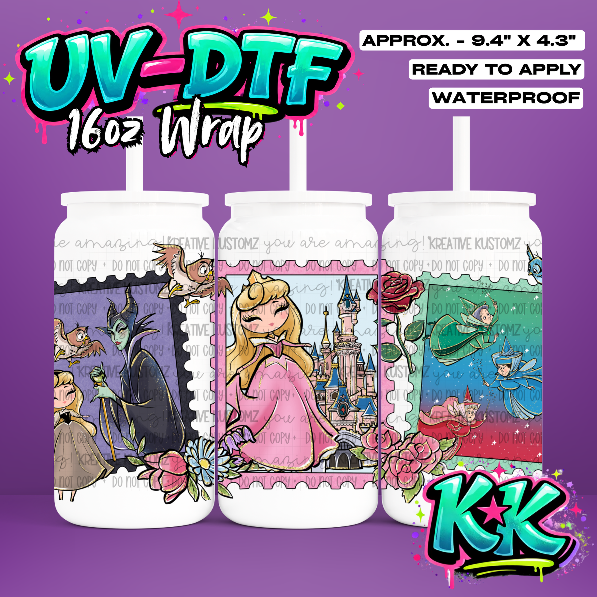 988 | UV DTF Cup Wrap for 16oz Libbey Glass